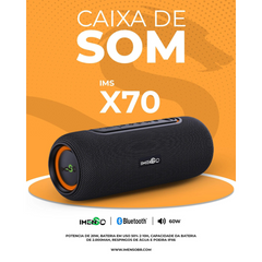 Caixa de Som Bluetooth IMS-X70 60W IPX6: A festa perfeita em qualquer lugar!
