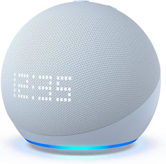 Echo Dot 5ª geração com Relógio | Smart speaker com Alexa | Display de LED ainda melhor | Cor Azul Claro