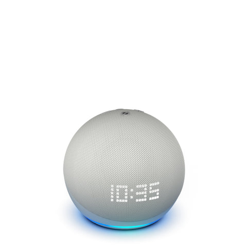 Echo Dot 5ª geração com Relógio | Smart speaker com Alexa | Display de LED ainda melhor | Cor Azul Claro