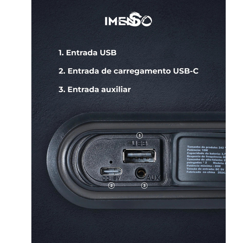 Caixa de Som Bluetooth IMS-X70 60W IPX6: A festa perfeita em qualquer lugar!