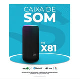 Caixa de Som Portátil IMS-X81 Preta: Ideal para praia, piscina e festas